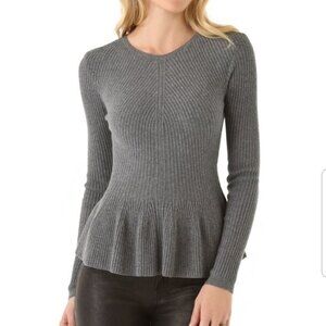 Rebecca Taylor peplum style gray sweater